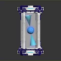 Futuristic Tech Scenery Featuring Transparent Container With Blue Purple Structure And Reflective Base 3d model