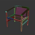 Wooden Frame Chair With Woven Seat And Backrest Simple Design Furniture Piece