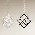 Modern Geometric Chandeliers With White And Black Frame Design For Interior 3d model