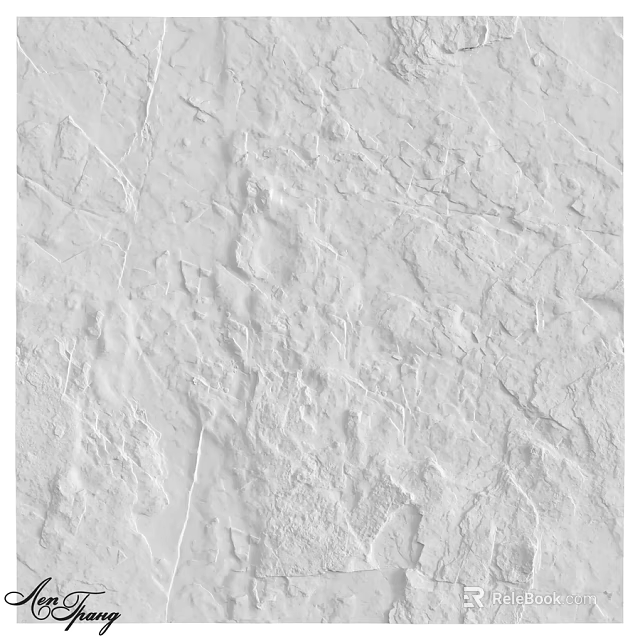 White Interior Wall Surface With Rough Textured Finish And Natural Patterns 3d model 