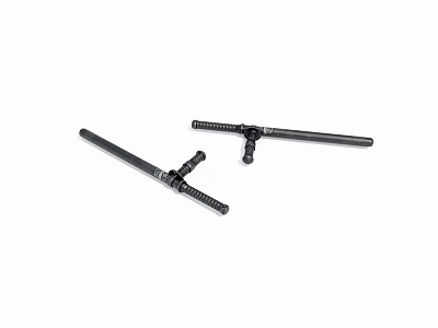 Two Black Traditional Japanese Swords With Metal Blades And Classic Handle Design 3d model