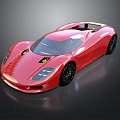 Red Sleek Sports Car With Modern Streamlined Design Black Wheels And Glass Roof