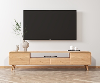 Nordic TV Cabinet Jewelry Ornaments Combination 3d model