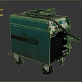 Green Welding Machine with Wheels and Black Cables BILIG Industrial Equipment for Welding Work