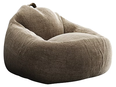 Cozy Brown Bean Bag Sofa Stool Made Of Soft Fabric For Casual Seating 3d model