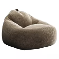 Cozy Brown Bean Bag Sofa Stool Made Of Soft Fabric For Casual Seating