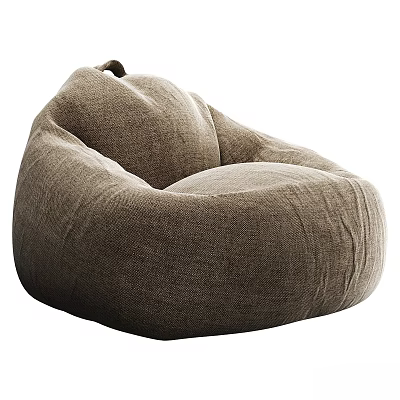 Cozy Brown Bean Bag Sofa Stool Made Of Soft Fabric For Casual Seating 3d model