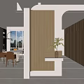 Modern Entryway Hallway Design With Wooden Accent Wall Recessed Lighting And Decorative Vase