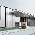 Modern Gate Community Entrance Gate Community Entrance and Exit People and Vehicles Diversion Community Entrance and Exit Booth Security Pavilion 3d model