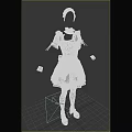 Two Different Maid Costume Designs With Dress Apron Headpiece And Shoes