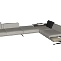 Modern corner multiplayer sofa 3d model