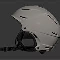 White Ski Helmet With Ventilation Vents Padded Interior And Adjustable Chin Strap
