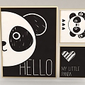 Animal painting panda children's room 3d model