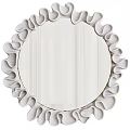 Round Decorative Mirror With Elegant Wavy White Frame For Home Decor 3d model