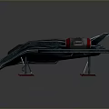 Futuristic Sci Fi Flying Vehicle With Blue Body And Large Turbine Wheels