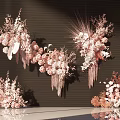 Elegant Pink White Floral Vase Arrangements With Tassels On Dark Background