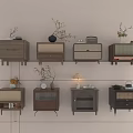 Stylish Modern Bedside Tables Interior Design With Wooden Storage Drawers And Decorative Plants