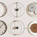 Various Modern Minimalist Clocks with Circular Frames and Multicolor Dials for Home Decor 3d model