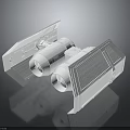 White Mechanical Device Model With Cylindrical Parts And Wing Like Structures 3d model