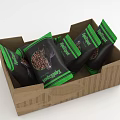 Deer Themed Snack Packs With Green Black Packaging Inside Brown Cardboard Box