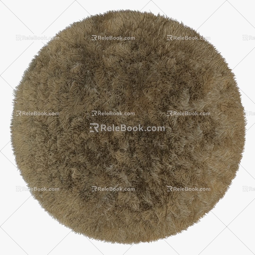 Round carpet bedroom study living room carpet 3d model