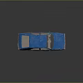Vintage Blue Model Car With Rusty Body Scratches White Wheels And Dark Background Reflection