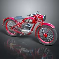 Vintage Red Motorcycle With Chrome Accents Black Seat And Classic Design