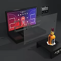 Commercial Display Equipment With Digital Screen Electronic Clock And Product Showcase Stand