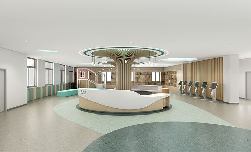 Modern Hospital Hall Children's Hospital Hall 3d model