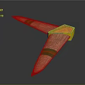 Wooden Throwing Weapon Featuring Green Stripes Yellow Frame And Pink Center