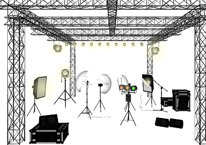 Modern stage lights 3d model