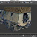 Rugged Military Truck With Camouflage Paint Canvas Cover Six Wheels And Spare Tire