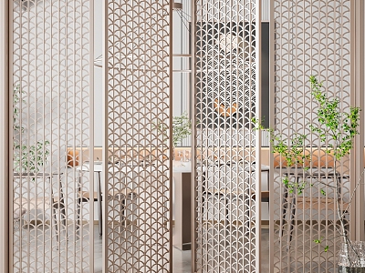 New Chinese-style partition metal partition 3d model