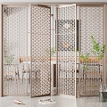 New Chinese-style partition metal partition 3d model