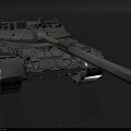 Modern Military Tank With Long Gun Barrel And Detailed Armored Structure
