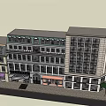 Traditional And Modern Commercial Street With Live Music Laundrette Shop Fronts And Signs