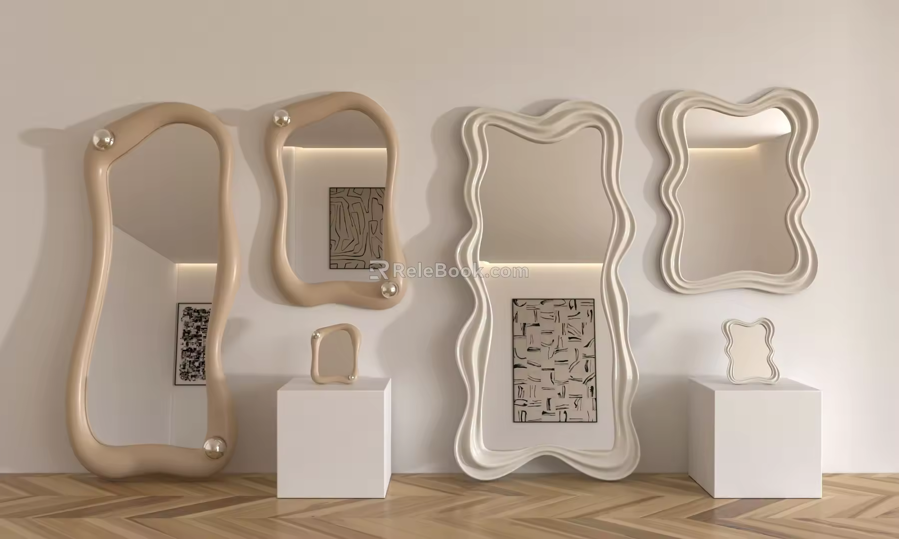 Modern Mirror Combination 3d model