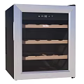 Modern Wine Cooler With Glass Door And Wooden Shelves For Temperature Control