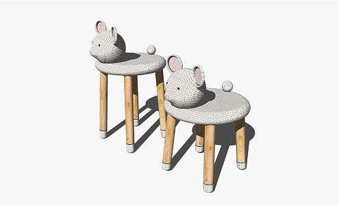 Modern Children's Chair Table and Chair 3d model