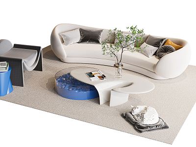 Modern sofa coffee table combination model