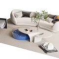Modern sofa coffee table combination 3d model