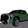 Green Toyota Pickup Truck Exterior Design With Front Grille And Alloy Wheels