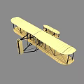 Wooden Biplane Passenger Plane Model With Double Wings And Framework Structure 3d model