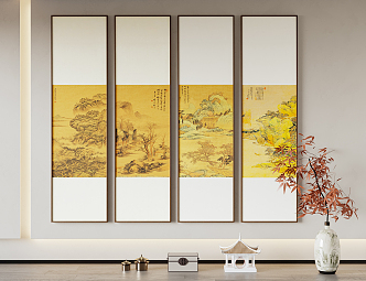 New Chinese Landscape Painting Decorative Painting Hanging Painting 3d model