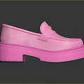 Stylish Pink Platform Loafers With Thick Sole For Women's Casual Daily Wear