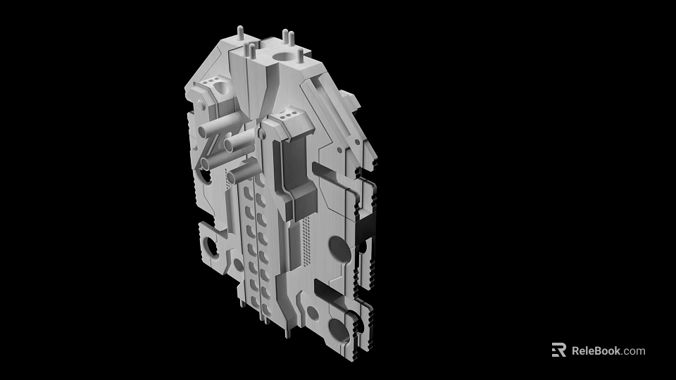 Industrial Equipment Mechanical Component Featuring Complex Metal Structure And Precision Engineering Design Details 3d model 