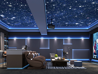 modern video room video hall 3d model