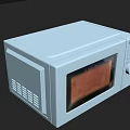 Modern Light Gray Kitchen Microwave Appliance With Transparent Door And Control Knob