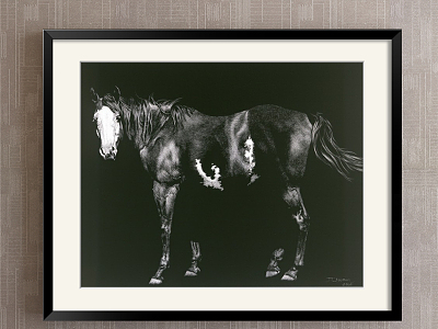 Modern Animal Painting Simple Black and White Restaurant Animal Horse Decorative Painting model