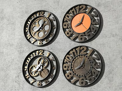 Vintage Gear Design Wall Clocks for Home Decor and Room Decoration 3d model